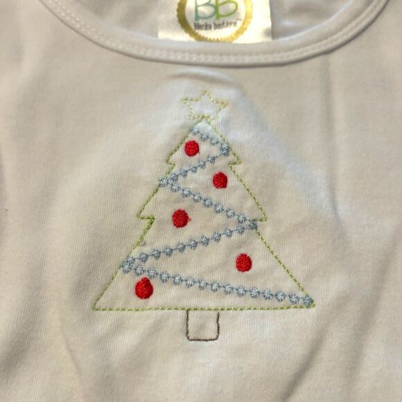 Christmas Tree Embroidered Ruffle Tee Size 3t Blanks Boutique - Picture 2 of 4